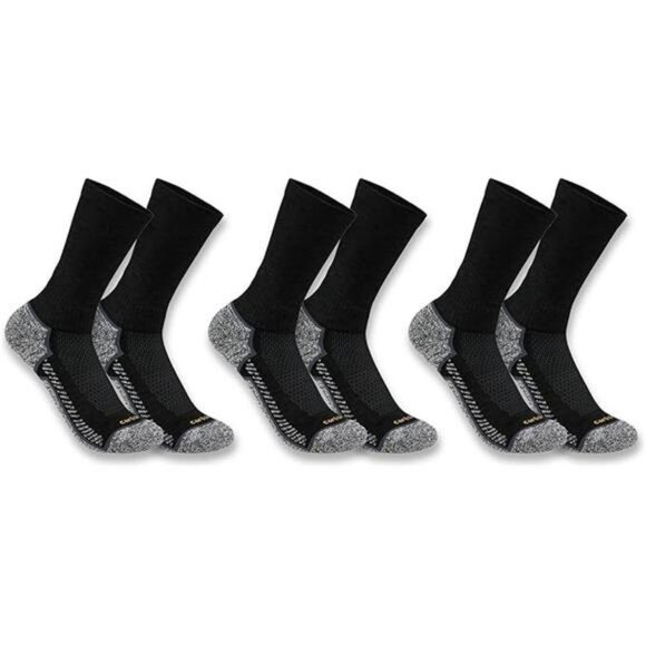 Mens Performance Work Socks 3 Pack Moisture Wicking Cushioned Odor Control - Picture 7 of 7